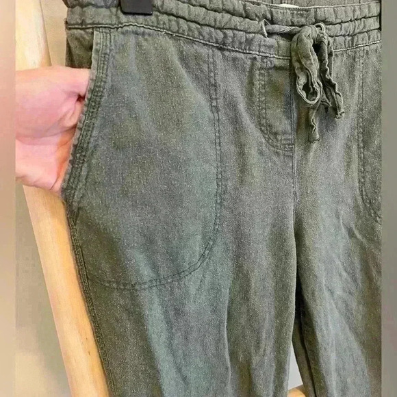 ✨Per Se size medium linen Sage green drawstring pant - Picture 3 of 6